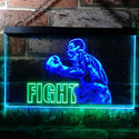 ADVPRO Fight Boxing Fitness Man Cave Dual Color LED Neon Sign st6-i0918 - Green & Blue