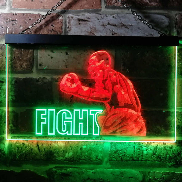 ADVPRO Fight Boxing Fitness Man Cave Dual Color LED Neon Sign st6-i0918 - Green & Red