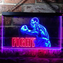 ADVPRO Fight Boxing Fitness Man Cave Dual Color LED Neon Sign st6-i0918 - Red & Blue