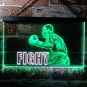 ADVPRO Fight Boxing Fitness Man Cave Dual Color LED Neon Sign st6-i0918 - White & Green