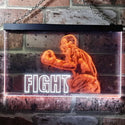 ADVPRO Fight Boxing Fitness Man Cave Dual Color LED Neon Sign st6-i0918 - White & Orange