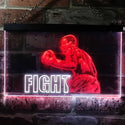 ADVPRO Fight Boxing Fitness Man Cave Dual Color LED Neon Sign st6-i0918 - White & Red