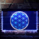 ADVPRO Crop Circle Alien UFO Space Bedroom Dual Color LED Neon Sign st6-i0920 - White & Blue