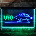 ADVPRO Space Ship Alien UFO Galaxy Kid Room Dual Color LED Neon Sign st6-i0928 - Green & Blue