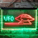 ADVPRO Space Ship Alien UFO Galaxy Kid Room Dual Color LED Neon Sign st6-i0928 - Green & Red