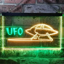 ADVPRO Space Ship Alien UFO Galaxy Kid Room Dual Color LED Neon Sign st6-i0928 - Green & Yellow