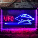ADVPRO Space Ship Alien UFO Galaxy Kid Room Dual Color LED Neon Sign st6-i0928 - Red & Blue