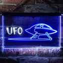ADVPRO Space Ship Alien UFO Galaxy Kid Room Dual Color LED Neon Sign st6-i0928 - White & Blue