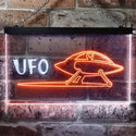 ADVPRO Space Ship Alien UFO Galaxy Kid Room Dual Color LED Neon Sign st6-i0928 - White & Orange