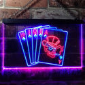 ADVPRO Royal Flush Casino Poker Game Room Dual Color LED Neon Sign st6-i0942 - Blue & Red