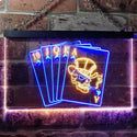 ADVPRO Royal Flush Casino Poker Game Room Dual Color LED Neon Sign st6-i0942 - Blue & Yellow
