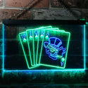 ADVPRO Royal Flush Casino Poker Game Room Dual Color LED Neon Sign st6-i0942 - Green & Blue