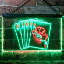 ADVPRO Royal Flush Casino Poker Game Room Dual Color LED Neon Sign st6-i0942 - Green & Red