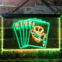 ADVPRO Royal Flush Casino Poker Game Room Dual Color LED Neon Sign st6-i0942 - Green & Yellow