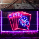 ADVPRO Royal Flush Casino Poker Game Room Dual Color LED Neon Sign st6-i0942 - Red & Blue