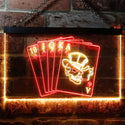 ADVPRO Royal Flush Casino Poker Game Room Dual Color LED Neon Sign st6-i0942 - Red & Yellow