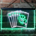 ADVPRO Royal Flush Casino Poker Game Room Dual Color LED Neon Sign st6-i0942 - White & Green