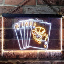 ADVPRO Royal Flush Casino Poker Game Room Dual Color LED Neon Sign st6-i0942 - White & Yellow