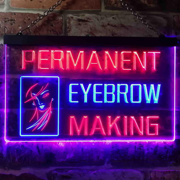 ADVPRO Permanent Eyebrow Making Beauty Salon Dual Color LED Neon Sign st6-i0964 - Blue & Red