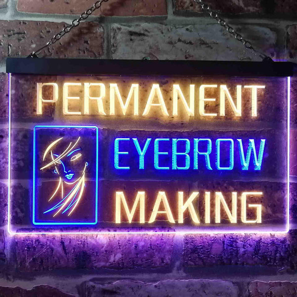 ADVPRO Permanent Eyebrow Making Beauty Salon Dual Color LED Neon Sign st6-i0964 - Blue & Yellow