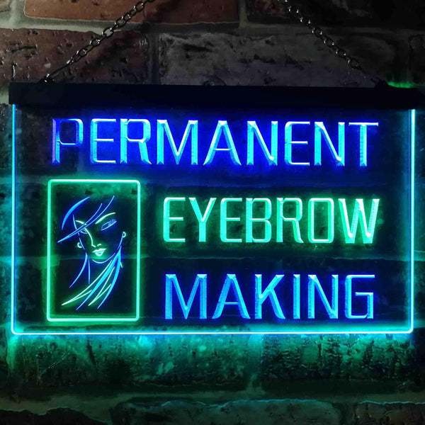 ADVPRO Permanent Eyebrow Making Beauty Salon Dual Color LED Neon Sign st6-i0964 - Green & Blue