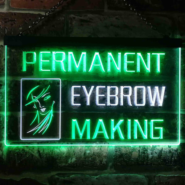 ADVPRO Permanent Eyebrow Making Beauty Salon Dual Color LED Neon Sign st6-i0964 - White & Green