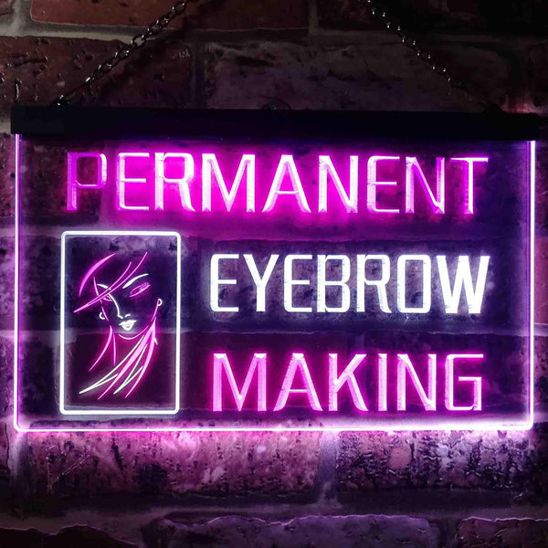 ADVPRO Permanent Eyebrow Making Beauty Salon Dual Color LED Neon Sign st6-i0964 - White & Purple