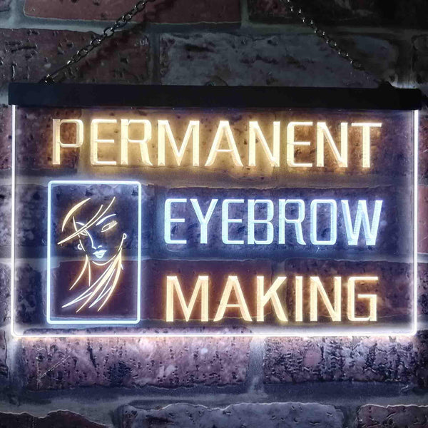 ADVPRO Permanent Eyebrow Making Beauty Salon Dual Color LED Neon Sign st6-i0964 - White & Yellow