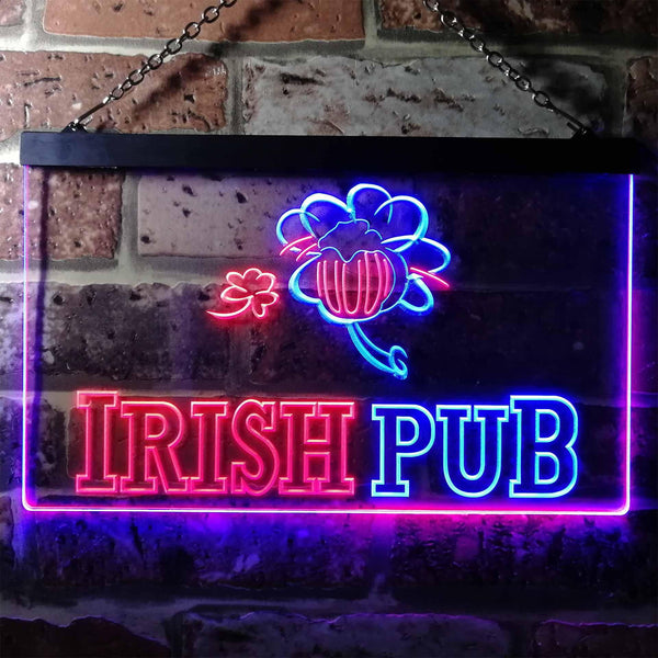 ADVPRO Irish Pub Bar Club Man Cave Wine Dual Color LED Neon Sign st6-i0969 - Blue & Red