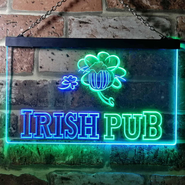 ADVPRO Irish Pub Bar Club Man Cave Wine Dual Color LED Neon Sign st6-i0969 - Green & Blue