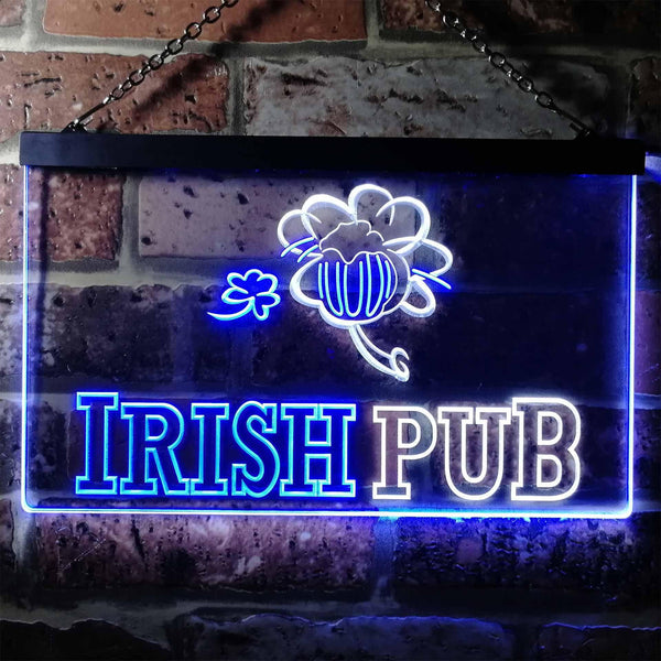 ADVPRO Irish Pub Bar Club Man Cave Wine Dual Color LED Neon Sign st6-i0969 - White & Blue