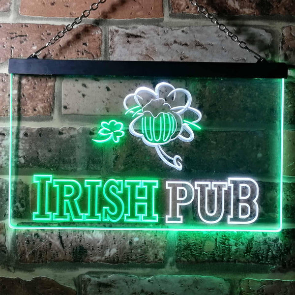 ADVPRO Irish Pub Bar Club Man Cave Wine Dual Color LED Neon Sign st6-i0969 - White & Green