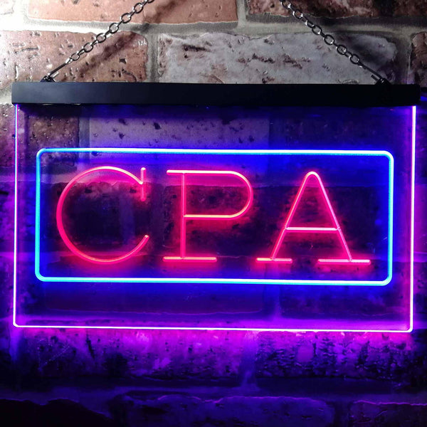 ADVPRO CPA Certified Public Accountant Services Dual Color LED Neon Sign st6-i0979 - Blue & Red