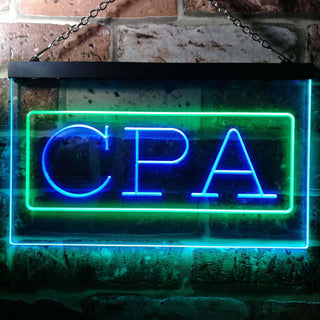 ADVPRO CPA Certified Public Accountant Services Dual Color LED Neon Sign st6-i0979 - Green & Blue
