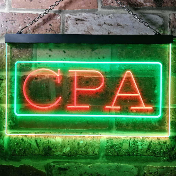 ADVPRO CPA Certified Public Accountant Services Dual Color LED Neon Sign st6-i0979 - Green & Red