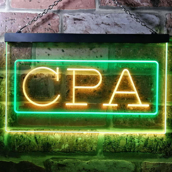 ADVPRO CPA Certified Public Accountant Services Dual Color LED Neon Sign st6-i0979 - Green & Yellow
