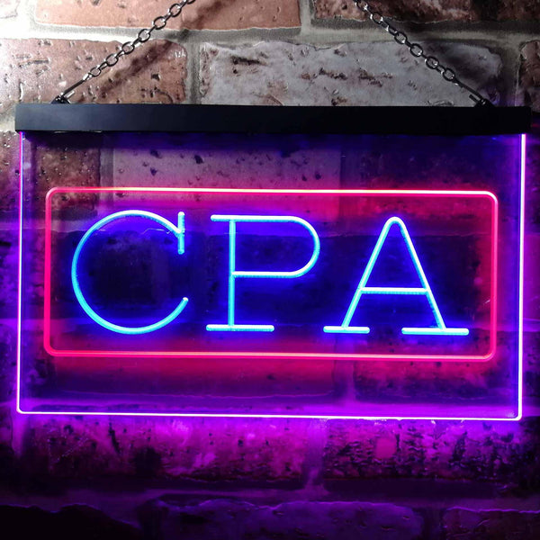 ADVPRO CPA Certified Public Accountant Services Dual Color LED Neon Sign st6-i0979 - Red & Blue