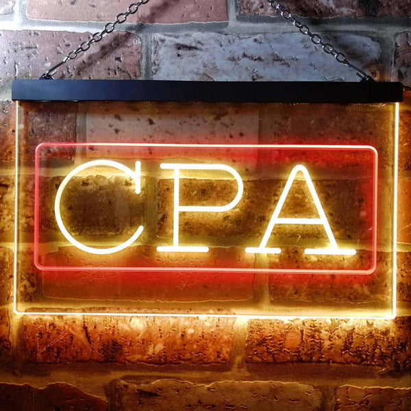 ADVPRO CPA Certified Public Accountant Services Dual Color LED Neon Sign st6-i0979 - Red & Yellow