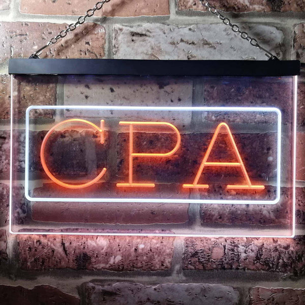 ADVPRO CPA Certified Public Accountant Services Dual Color LED Neon Sign st6-i0979 - White & Orange