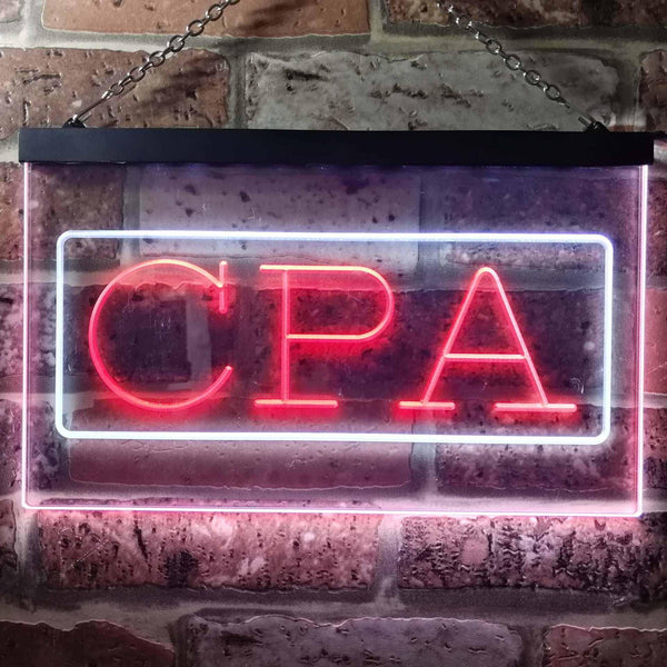 ADVPRO CPA Certified Public Accountant Services Dual Color LED Neon Sign st6-i0979 - White & Red