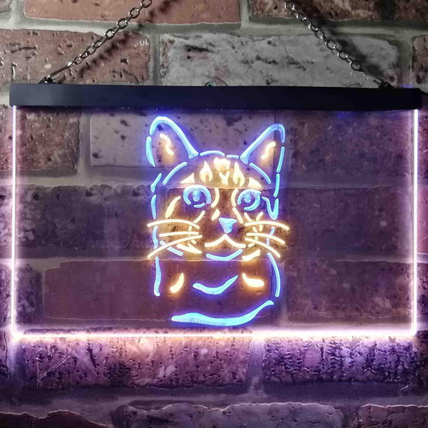 ADVPRO Bengal Cat Pet Shop Lover Bedroom Decoration Dual Color LED Neon Sign st6-i0984 - Blue & Yellow