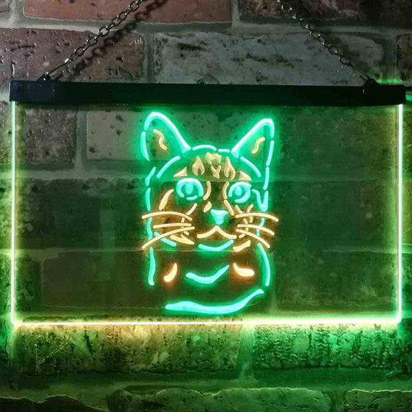 ADVPRO Bengal Cat Pet Shop Lover Bedroom Decoration Dual Color LED Neon Sign st6-i0984 - Green & Yellow