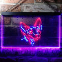 ADVPRO Sphynx Canadian Hairless Cat Bedroom Dual Color LED Neon Sign st6-i0988 - Blue & Red
