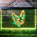ADVPRO Sphynx Canadian Hairless Cat Bedroom Dual Color LED Neon Sign st6-i0988 - Green & Yellow
