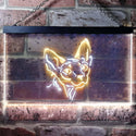 ADVPRO Sphynx Canadian Hairless Cat Bedroom Dual Color LED Neon Sign st6-i0988 - White & Yellow