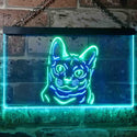 ADVPRO Korat Cat Pet Shop Bedroom Decoration Dual Color LED Neon Sign st6-i0990 - Green & Blue