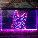 ADVPRO Korat Cat Pet Shop Bedroom Decoration Dual Color LED Neon Sign st6-i0990 - Red & Blue