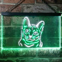 ADVPRO Korat Cat Pet Shop Bedroom Decoration Dual Color LED Neon Sign st6-i0990 - White & Green