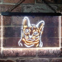 ADVPRO Korat Cat Pet Shop Bedroom Decoration Dual Color LED Neon Sign st6-i0990 - White & Yellow