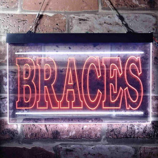 ADVPRO Braces Teeth Dental Shop Dual Color LED Neon Sign st6-i0995 - White & Orange